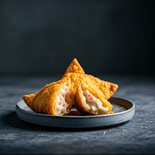 Crispy wontons filled with creamy crab and cream cheese